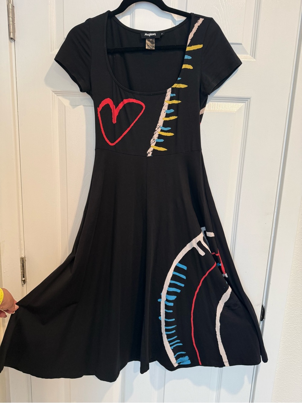 Desigual Graphic Arty A-Line Knit Dress Medium